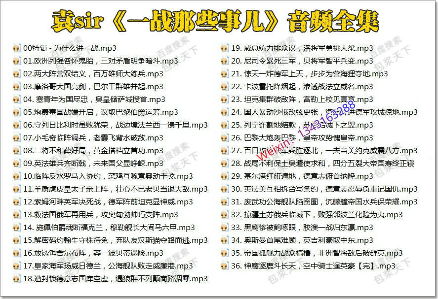 袁腾飞讲《一战那些事儿》音频